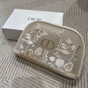 DIOR Beauty Pouch Clutch Embroidered Butterflies & Dragonflies Limited Edition